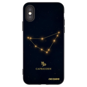 Picasee Apple iPhone X/XS Hülle - Schwarzes Silikon - CAPRICORN