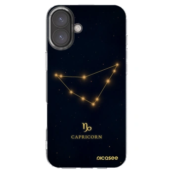 Picasee Apple iPhone 16 Plus Hülle - Transparentes Silikon - CAPRICORN