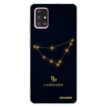 Picasee Samsung Galaxy A71 A715F Hülle - Transparentes Silikon - CAPRICORN