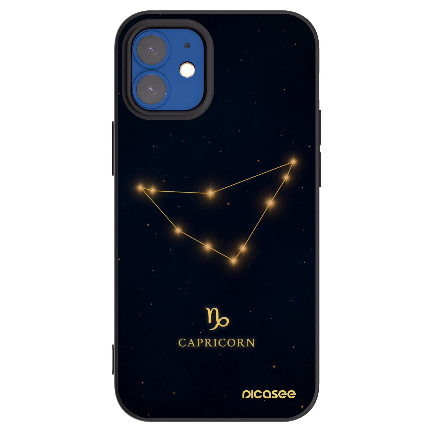 Picasee Apple iPhone 12 mini Hülle - Schwarzes Silikon - CAPRICORN