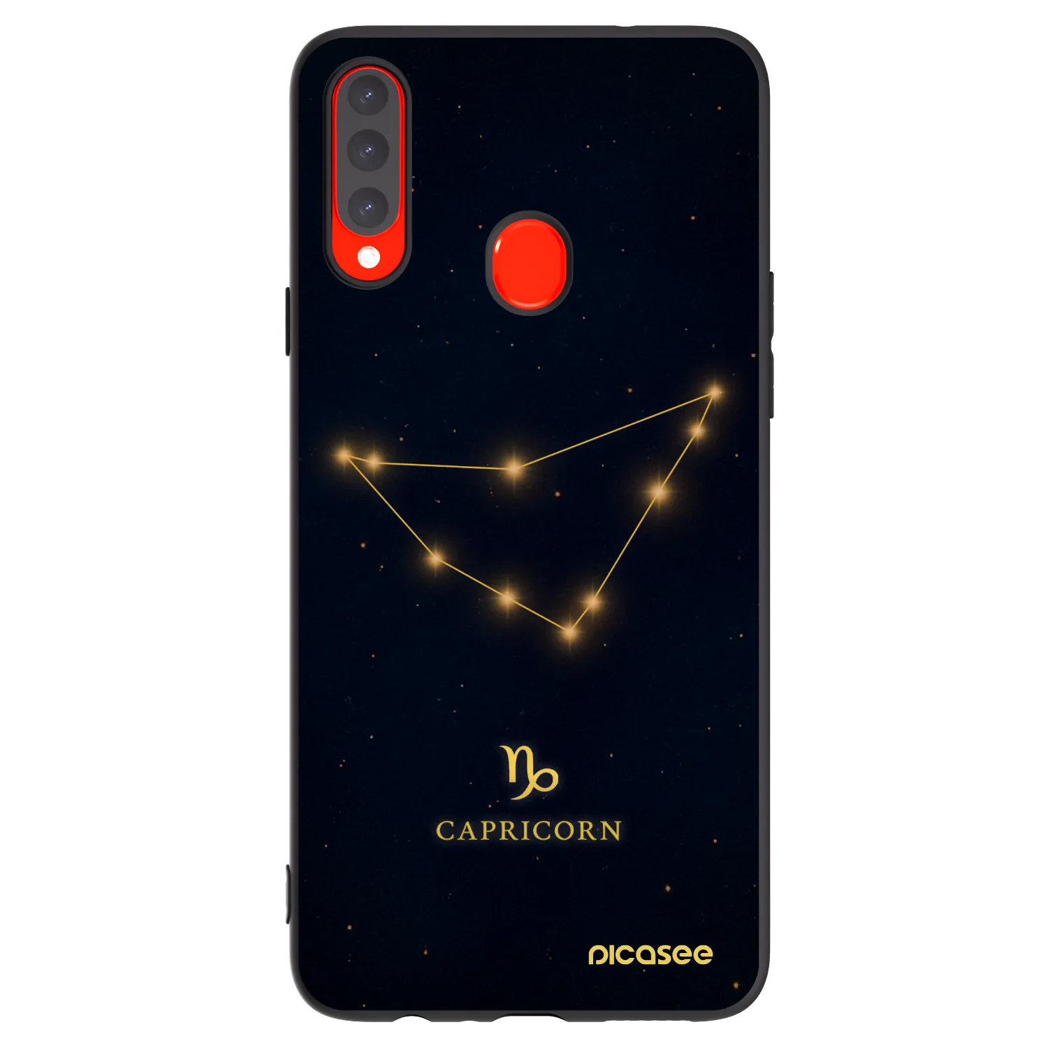 Picasee Samsung Galaxy A20s Hülle - Schwarzes Silikon - CAPRICORN