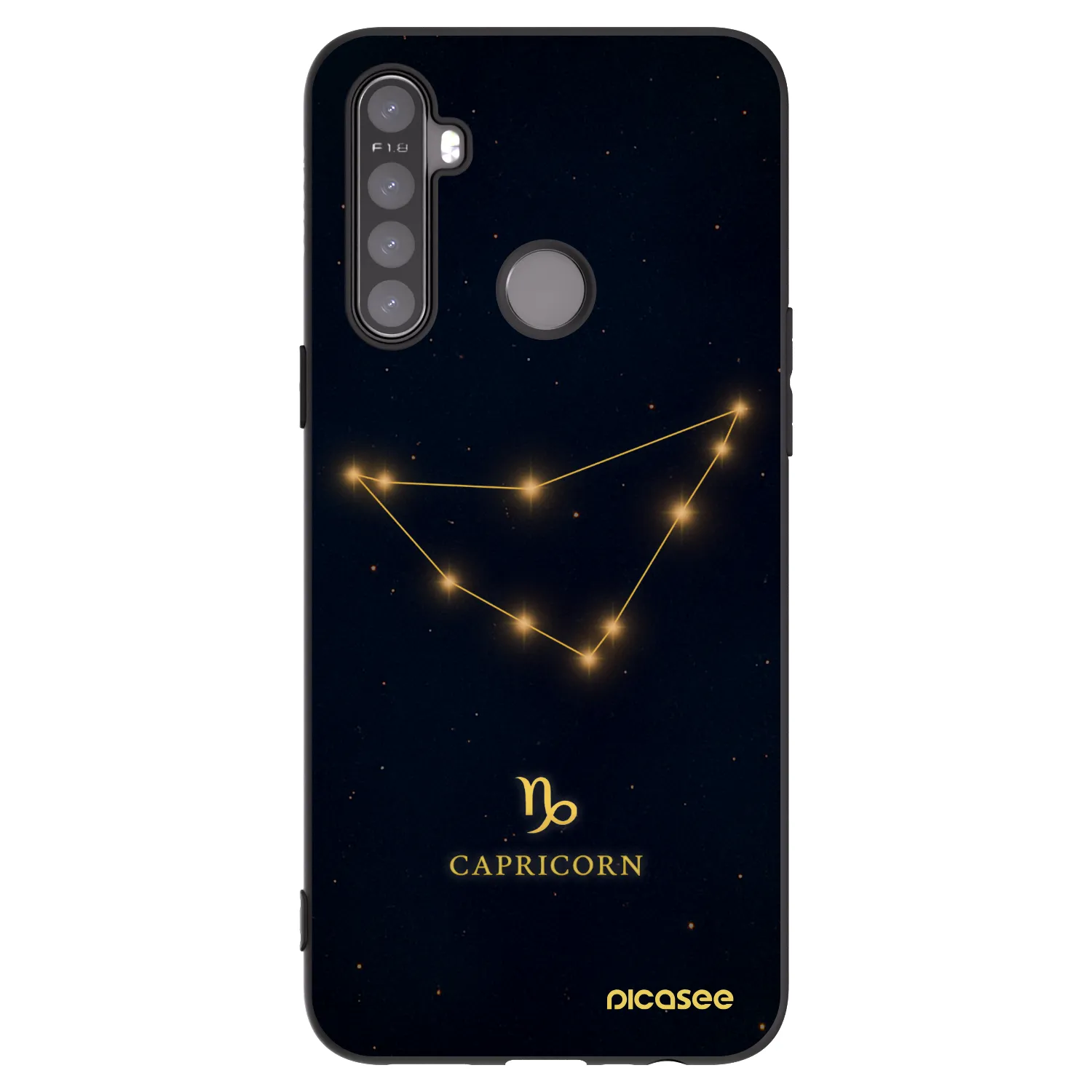 Picasee Realme 6i Hülle - Schwarzes Silikon - CAPRICORN