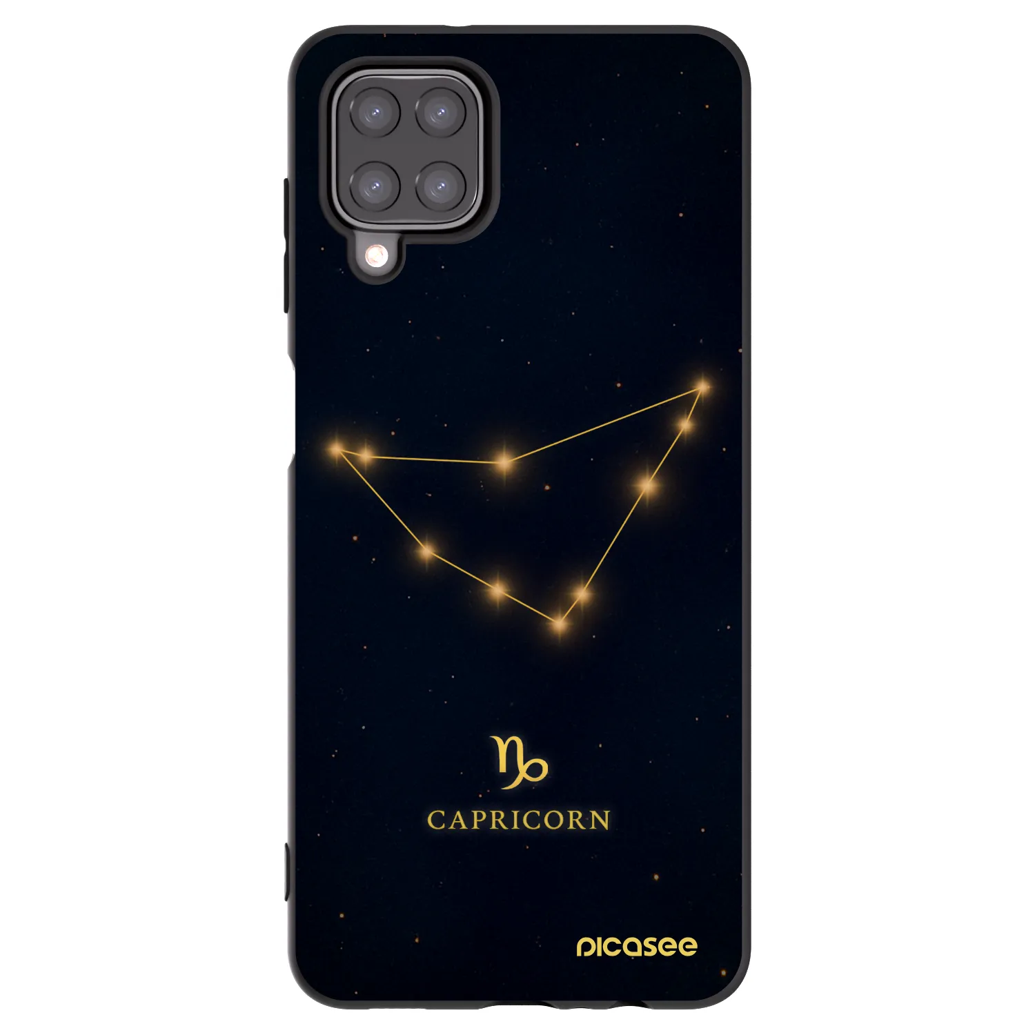 Picasee Samsung Galaxy A12 A125F Hülle - Schwarzes Silikon - CAPRICORN
