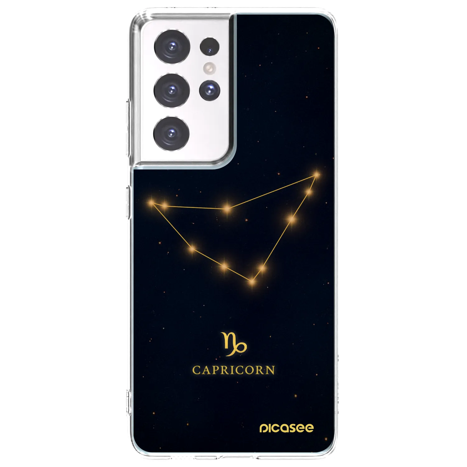 Picasee Samsung Galaxy S21 Ultra 5G G998B Hülle - Transparentes Silikon - CAPRICORN