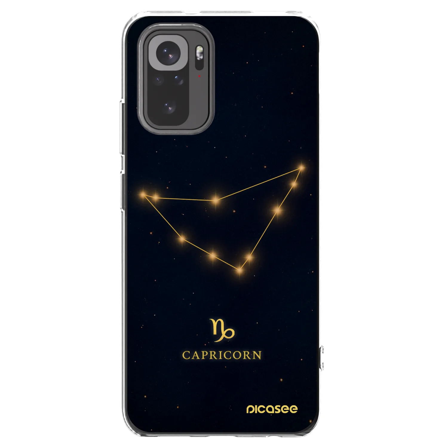 Picasee Xiaomi Redmi Note 10S Hülle - Transparentes Silikon - CAPRICORN