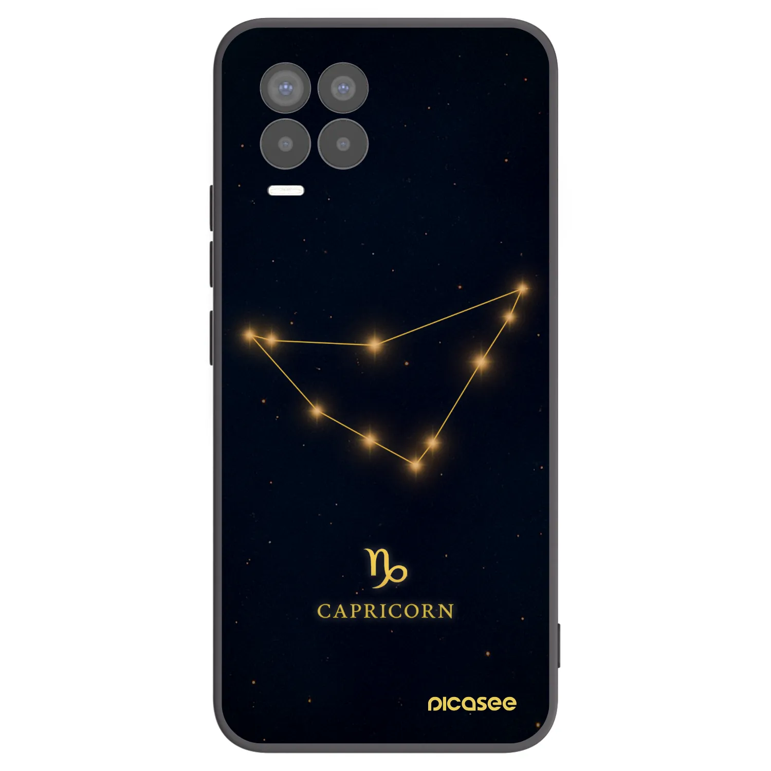 Picasee Realme 8 4G Hülle - Schwarzes Silikon - CAPRICORN