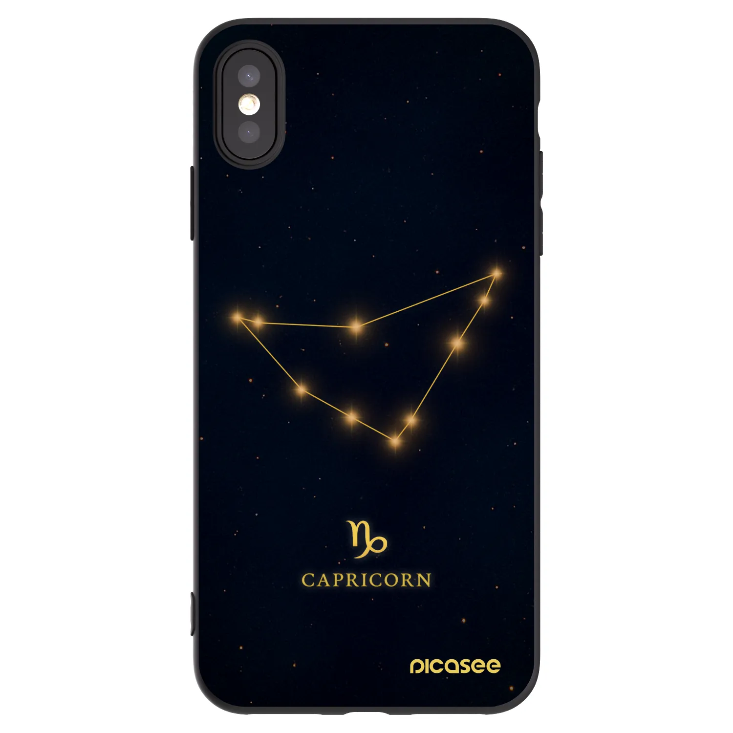 Picasee Apple iPhone XS Max Hülle - Schwarzes Silikon - CAPRICORN