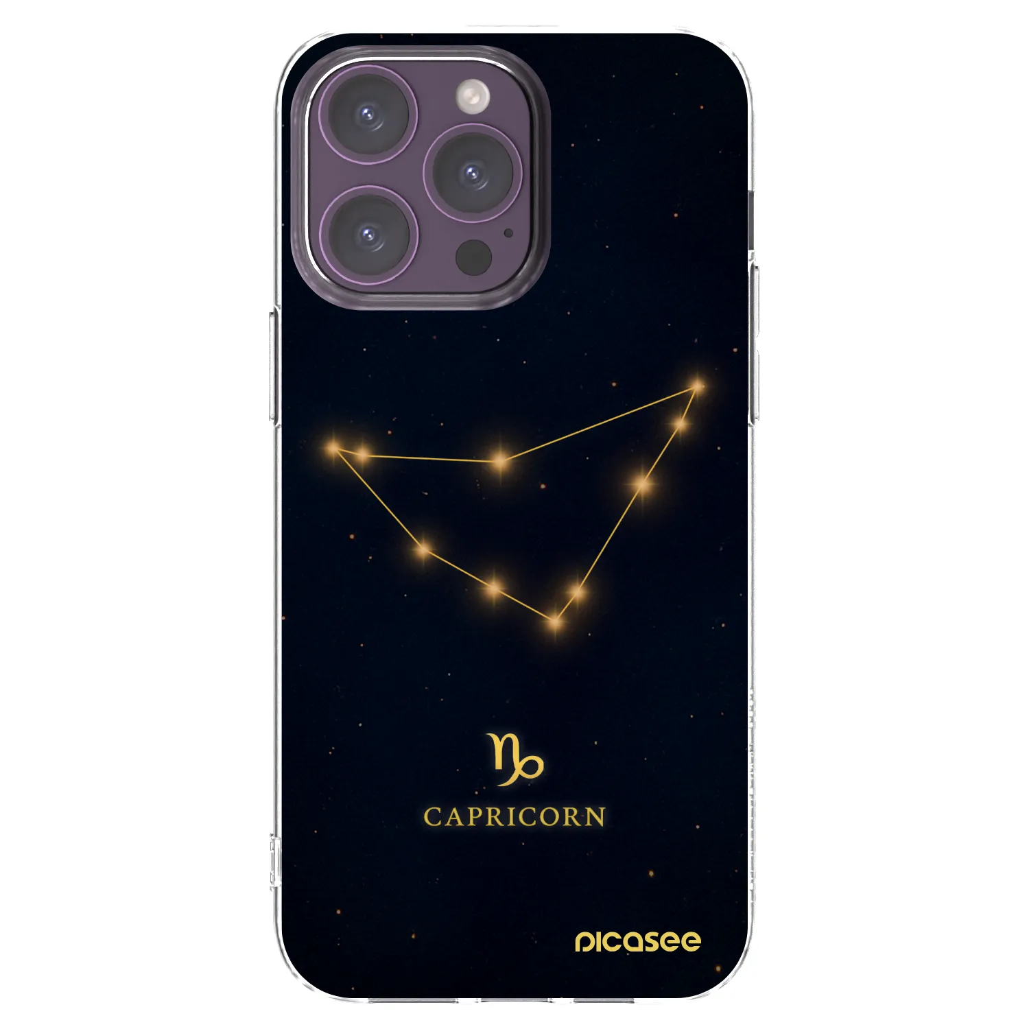 Picasee Apple iPhone 14 Pro Max Hülle - Transparentes Silikon - CAPRICORN