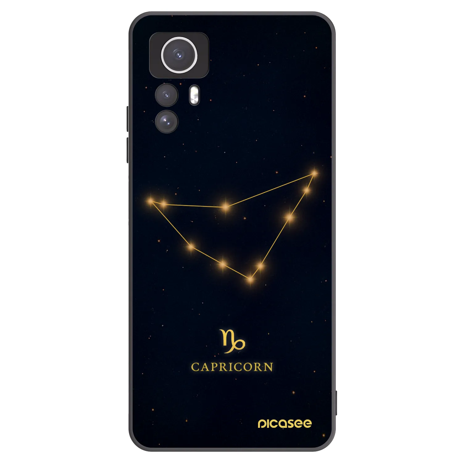 Picasee Xiaomi Redmi Note 12S Hülle - Schwarzes Silikon - CAPRICORN