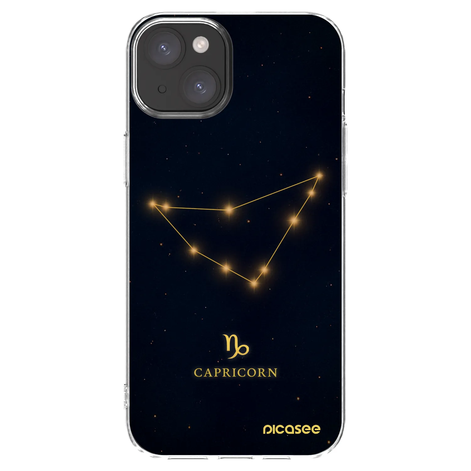 Picasee Apple iPhone 15 Plus Hülle - Transparentes Silikon - CAPRICORN