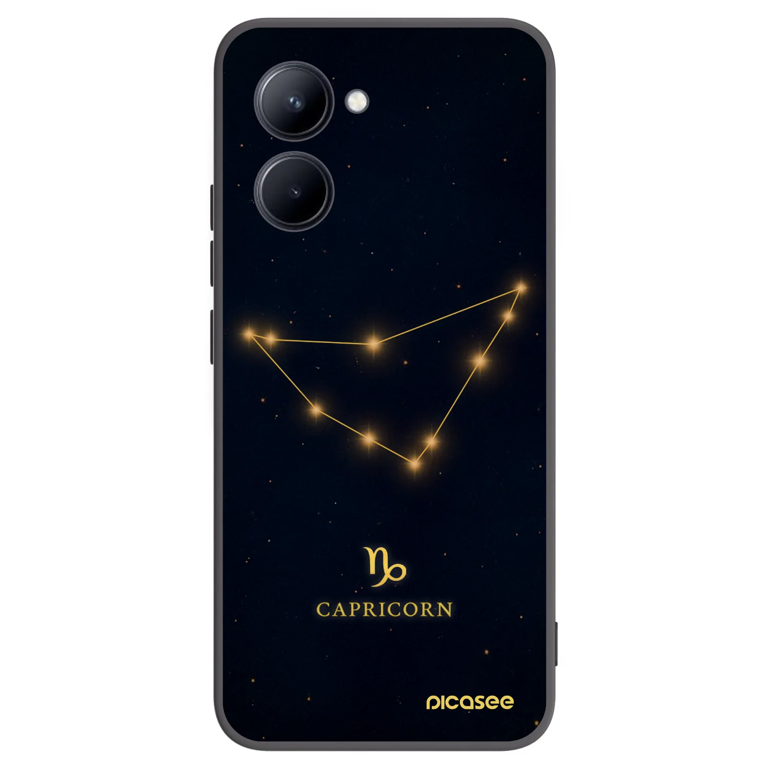 Picasee Realme C33 (2023) Hülle - Schwarzes Silikon - CAPRICORN