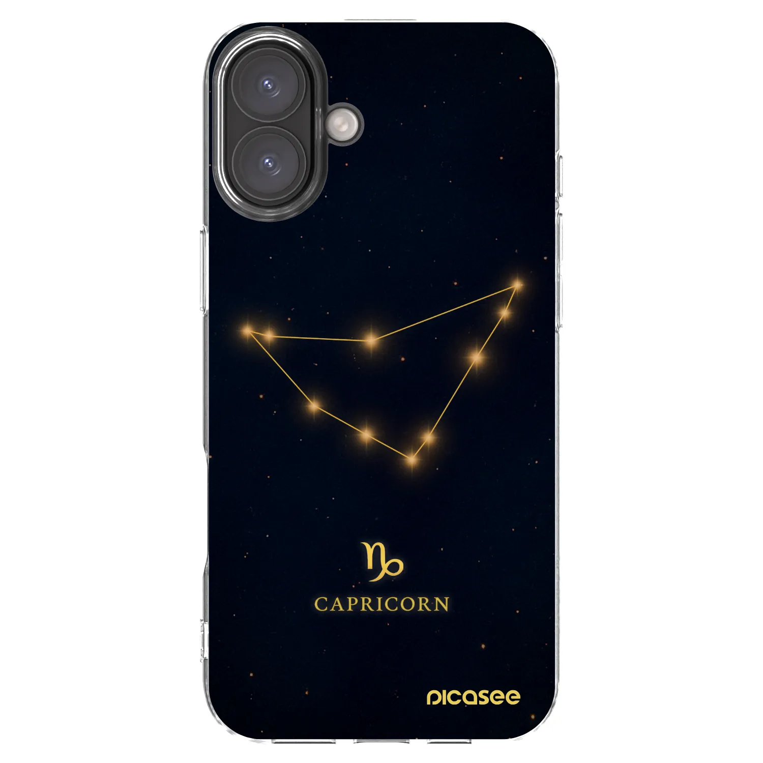 Picasee Apple iPhone 16 Plus Hülle - Transparentes Silikon - CAPRICORN