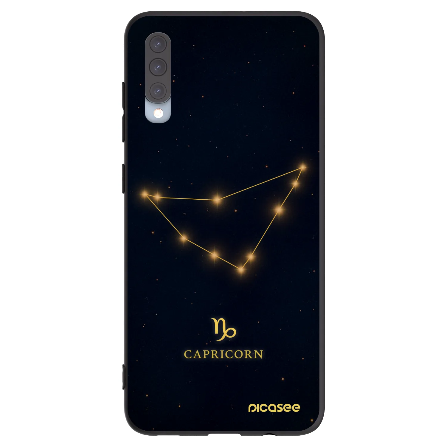 Picasee Samsung Galaxy A70 A705F Hülle - Schwarzes Silikon - CAPRICORN