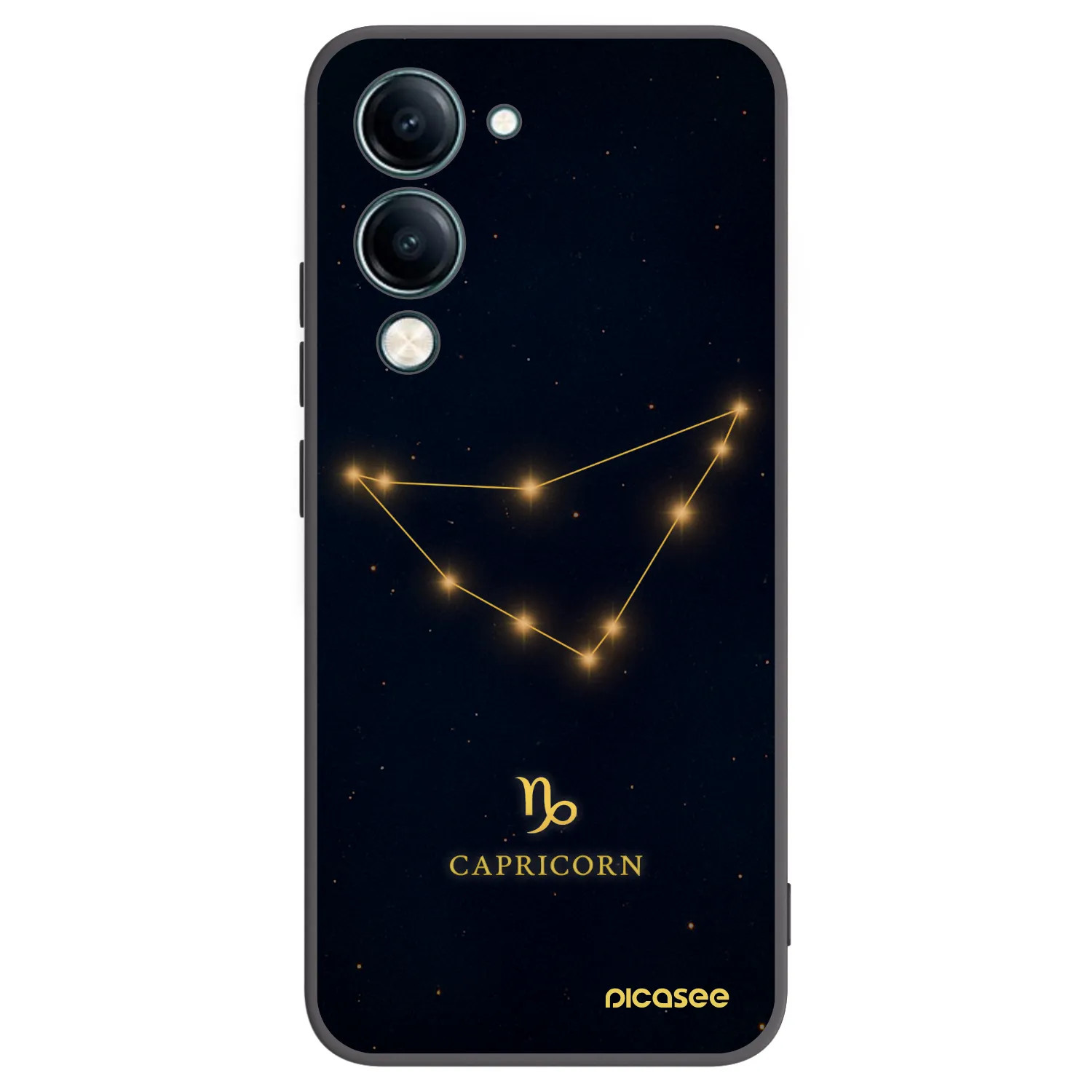 Picasee Vivo Y29s 5G Hülle - Schwarzes Silikon - CAPRICORN