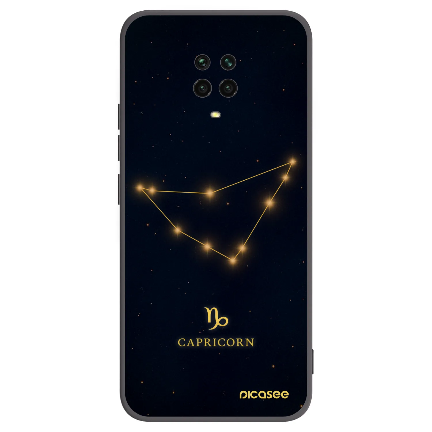 Picasee Xiaomi Redmi Note 9S Hülle - Schwarzes Silikon - CAPRICORN