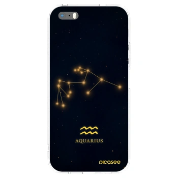 Picasee Apple iPhone 5/5S/SE Hülle - Transparentes Silikon - AQUARIUS