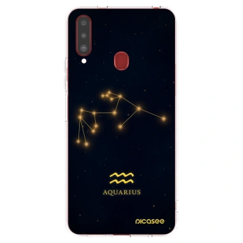 Picasee Samsung Galaxy A20s Hülle - Transparentes Silikon - AQUARIUS