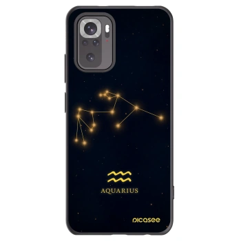 Picasee Xiaomi Redmi Note 10 Hülle - Schwarzes Silikon - AQUARIUS