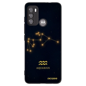 Picasee Motorola Moto G60 Hülle - Schwarzes Silikon - AQUARIUS