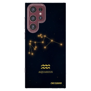 Picasee Samsung Galaxy S22 Ultra 5G Hülle - Transparentes Silikon - AQUARIUS