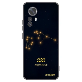 Picasee Xiaomi 12 Pro Hülle - Schwarzes Silikon - AQUARIUS