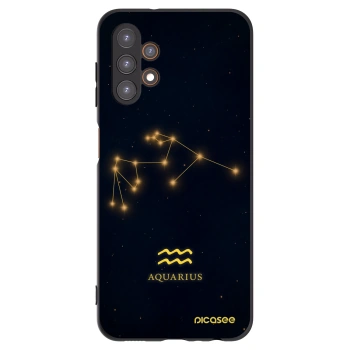 Picasee Samsung Galaxy A13 4G A135 Hülle - Schwarzes Silikon - AQUARIUS