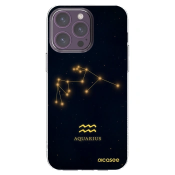 Picasee Apple iPhone 14 Pro Max Hülle - Transparentes Silikon - AQUARIUS