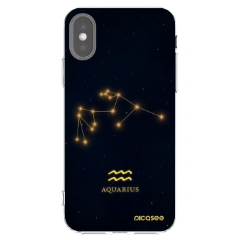 Picasee Apple iPhone X/XS Hülle - Transparentes Silikon - AQUARIUS