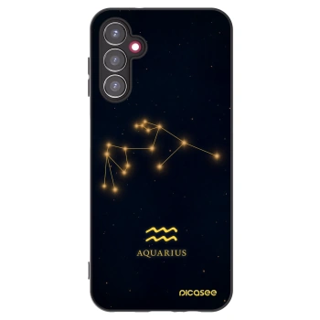 Picasee Samsung Galaxy A14 4G A145R Hülle - Schwarzes Silikon - AQUARIUS