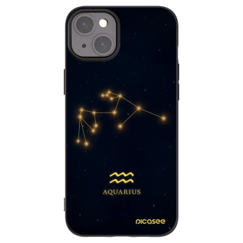 Picasee Apple iPhone 15 Plus Hülle - Schwarzes Silikon - AQUARIUS