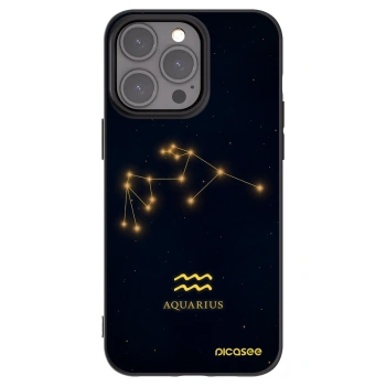 Picasee Apple iPhone 15 Pro Max Hülle - Schwarzes Silikon - AQUARIUS