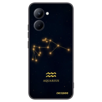 Picasee Realme C33 (2023) Hülle - Schwarzes Silikon - AQUARIUS