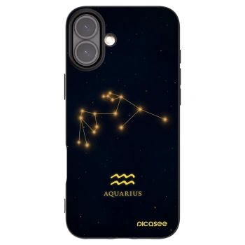 Picasee Apple iPhone 16 Plus Hülle - Schwarzes Silikon - AQUARIUS