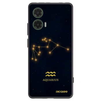 Picasee Motorola Moto G35 5G Hülle - Schwarzes Silikon - AQUARIUS