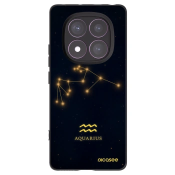 Picasee Xiaomi Redmi Note 14 Pro 4G Hülle - Schwarzes Silikon - AQUARIUS