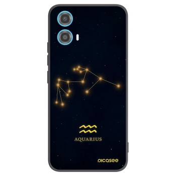 Picasee Motorola Moto G34 5G Hülle - Schwarzes Silikon - AQUARIUS