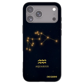 Picasee Apple iPhone 17 Pro Max Hülle - Schwarzes Silikon - AQUARIUS