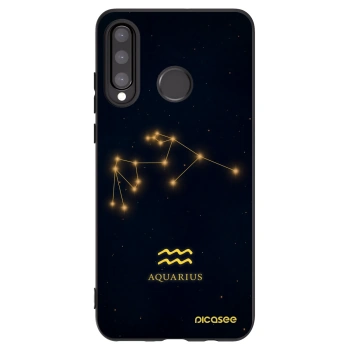 Picasee Huawei P30 Lite Hülle - Schwarzes Silikon - AQUARIUS