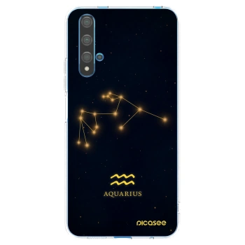 Picasee Huawei Nova 5T Hülle - Transparentes Silikon - AQUARIUS