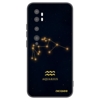 Picasee Xiaomi Mi Note 10 (Pro) Hülle - Schwarzes Silikon - AQUARIUS