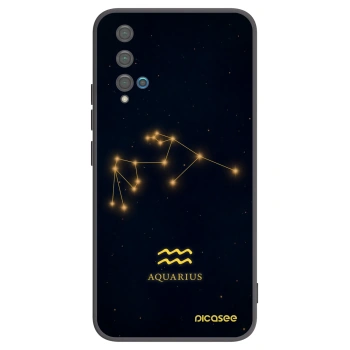 Picasee Huawei Nova 5T Hülle - Schwarzes Silikon - AQUARIUS