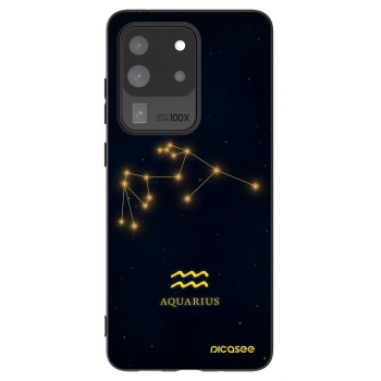 Picasee Samsung Galaxy S20 Ultra 5G G988F Hülle - Schwarzes Silikon - AQUARIUS