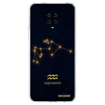 Picasee Xiaomi Redmi Note 9 Pro Hülle - Transparentes Silikon - AQUARIUS