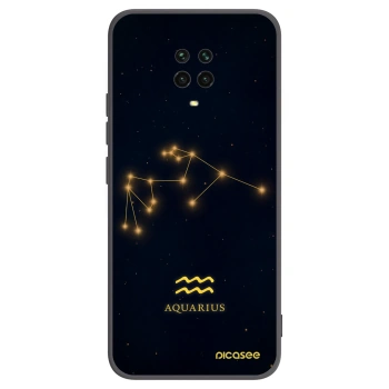 Picasee Xiaomi Redmi Note 9S Hülle - Schwarzes Silikon - AQUARIUS