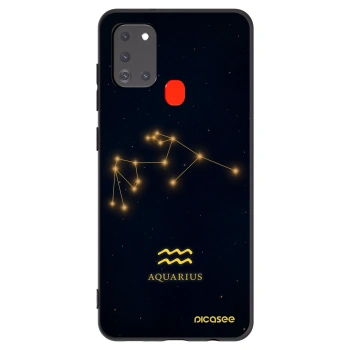 Picasee Samsung Galaxy A21s Hülle - Schwarzes Silikon - AQUARIUS