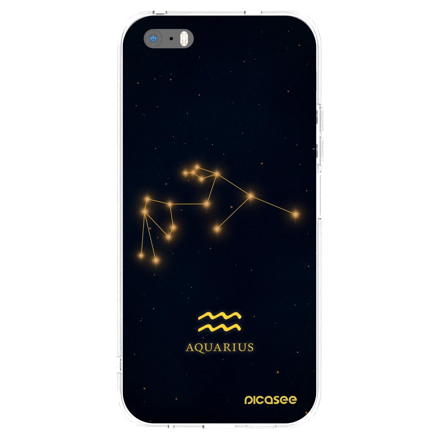 Picasee Apple iPhone 5/5S/SE Hülle - Transparentes Silikon - AQUARIUS