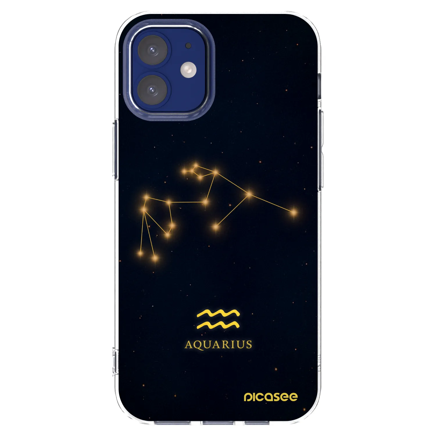 Picasee Apple iPhone 12 mini Hülle - Transparentes Silikon - AQUARIUS