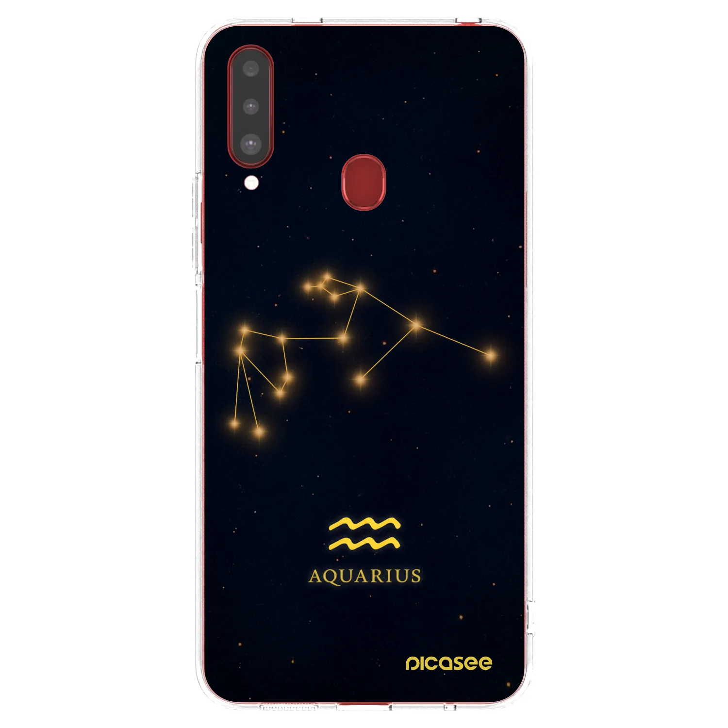 Picasee Samsung Galaxy A20s Hülle - Transparentes Silikon - AQUARIUS