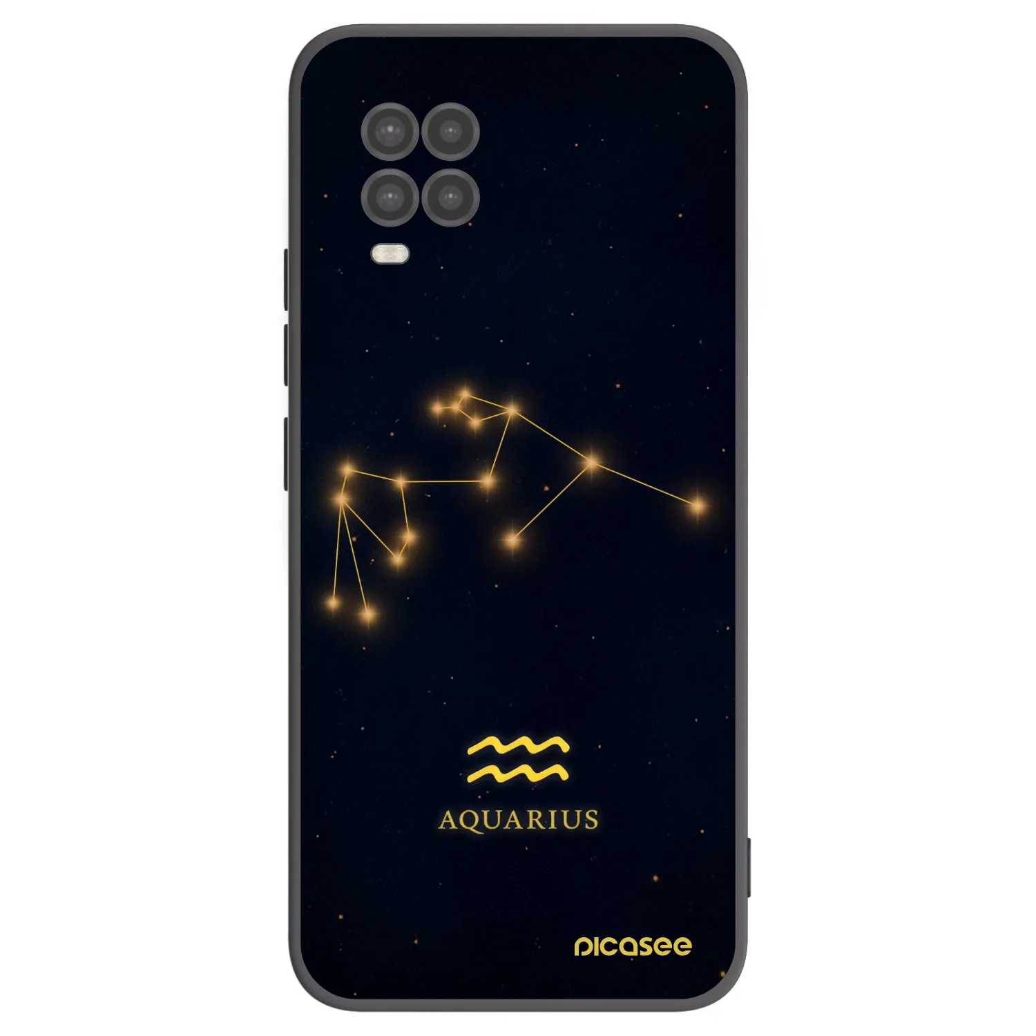 Picasee Xiaomi Mi 10 Lite Hülle - Schwarzes Silikon - AQUARIUS