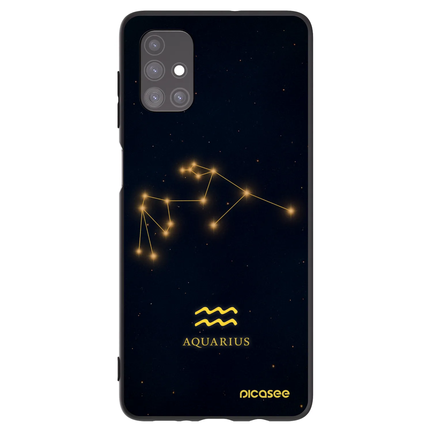 Picasee Samsung Galaxy M51 M515F Hülle - Schwarzes Silikon - AQUARIUS